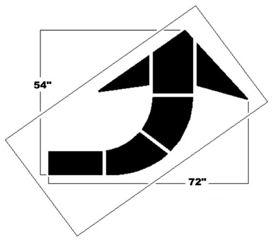 6' Federal Style Curve Arrow