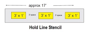 Hold Line Stencil with 3 bars
